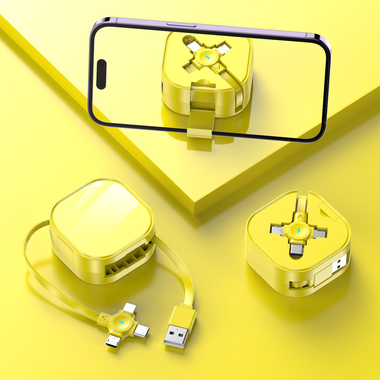 3-i-1 Laddkabel – USB-C, Lightning & Mini USB