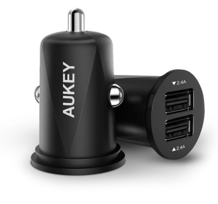 AUKEY Universal Mini Billaddare 24W – 2x USB Snabbladdning