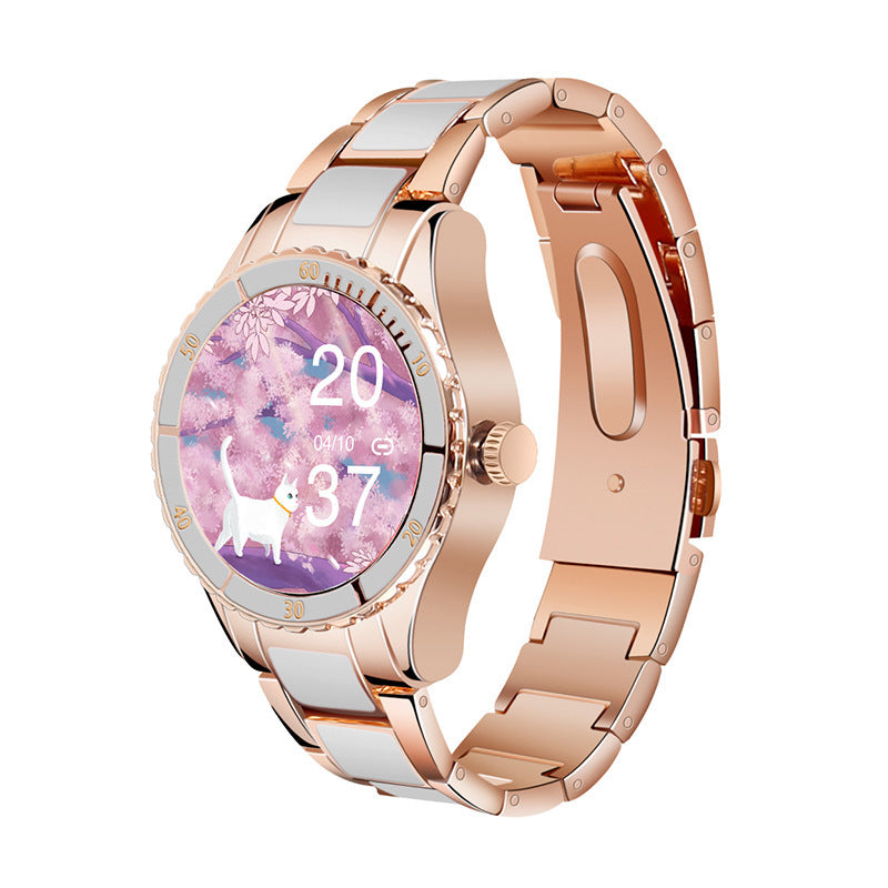 Smartklocka för Kvinnor – Bluetooth Samtal, Musik & Hälsomätning
