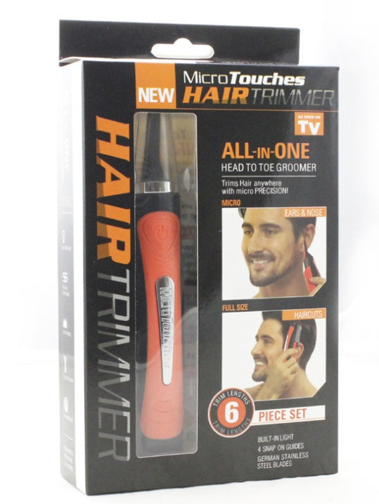 Multifunktionell Rakapparat med Dubbel Trimmer för Ögonbryn och Näshår