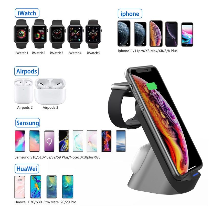 Trådlös Laddare 15W – Snabbladdning med Indikatorlampa