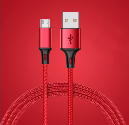 Laddkabel – 2.4A Snabbladdning med flätad nylon (1 m) Micro USB