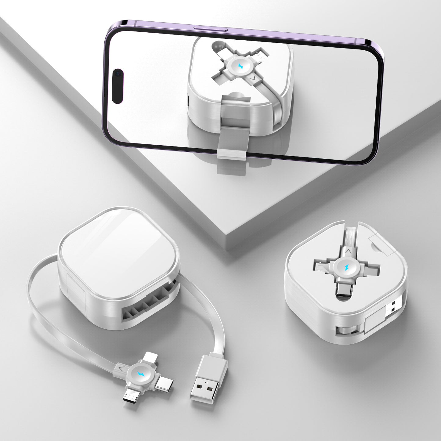 3-i-1 Laddkabel – USB-C, Lightning & Mini USB