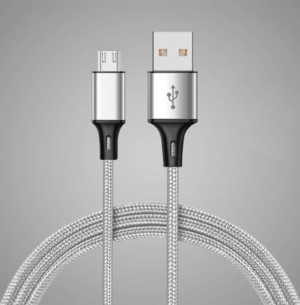 Laddkabel – 2.4A Snabbladdning med flätad nylon (1 m) Micro USB