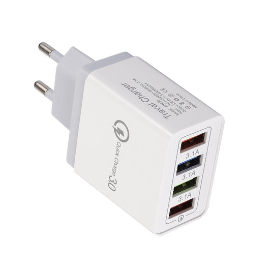 4-Port USB Väggladdare – Ljusindikator och 2.4A Snabbladdning