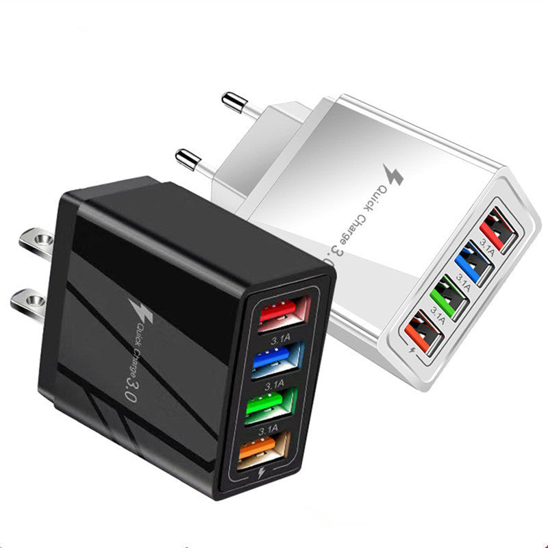 4-Port USB Väggladdare – Ljusindikator och 2.4A Snabbladdning
