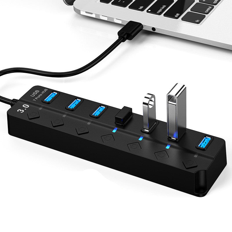 7-Port USB 3.0 Hub – Hög hastighet med extern strömförsörjning