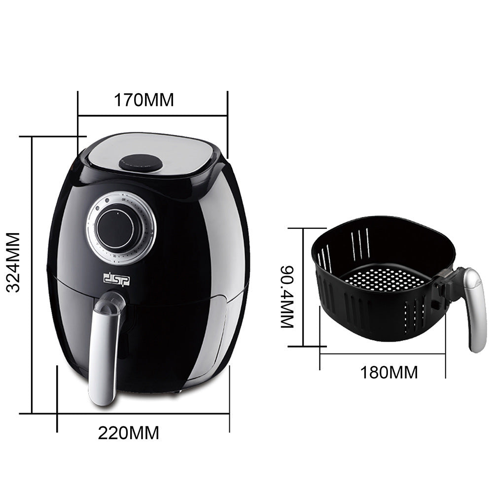 Kompakt Airfryer 2.6L – Elektrisk Luftfritös med Touchkontroll