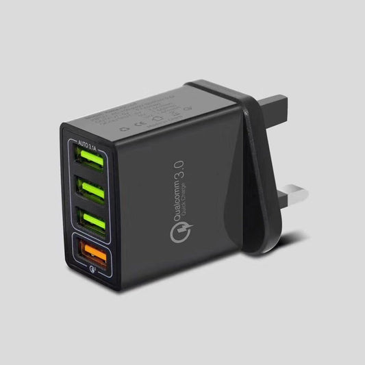 Smart USB-laddare – 4 portar, QC3.0 snabbladdning