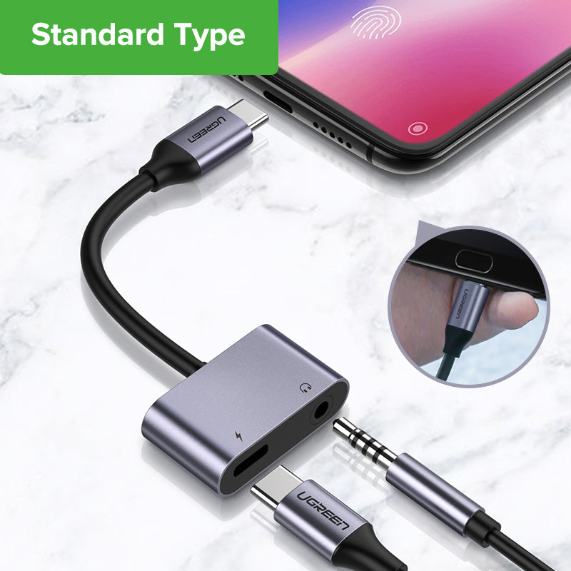 USB-C Adapter – Ladda & lyssna samtidigt