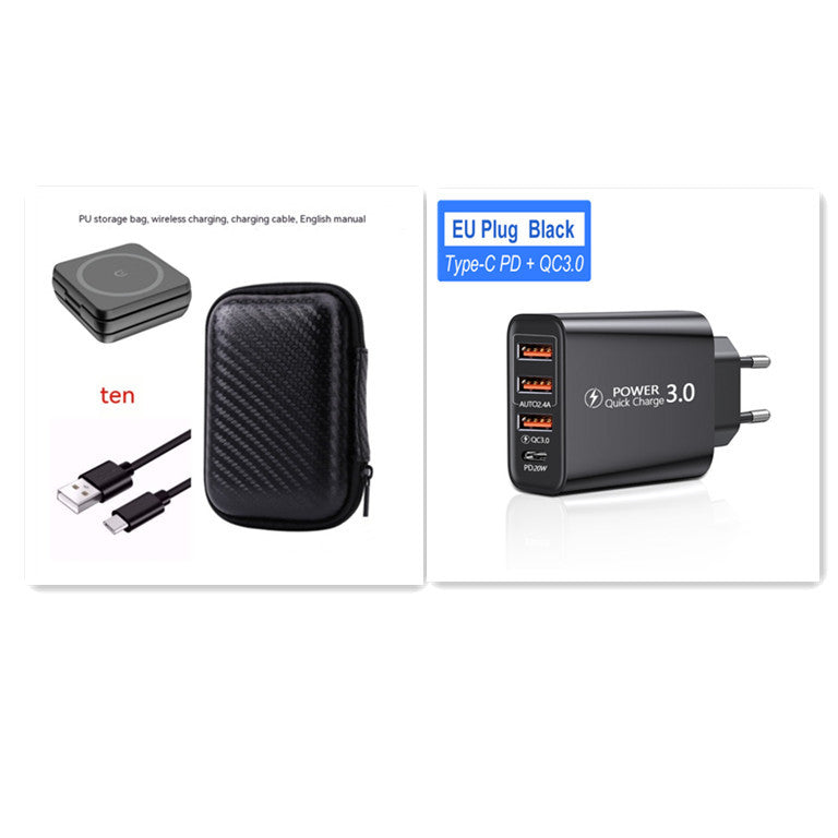 Vikbar 3-i-1 Trådlös Laddare med Magnetisk Fästning – Snabbladdare för Mobil, Klocka och Hörlurar