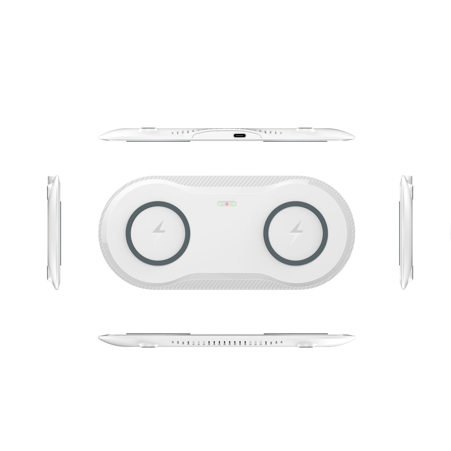 Trådlös Dubbel Laddare – Snabbladdning för Två Mobiltelefoner Samtidigt