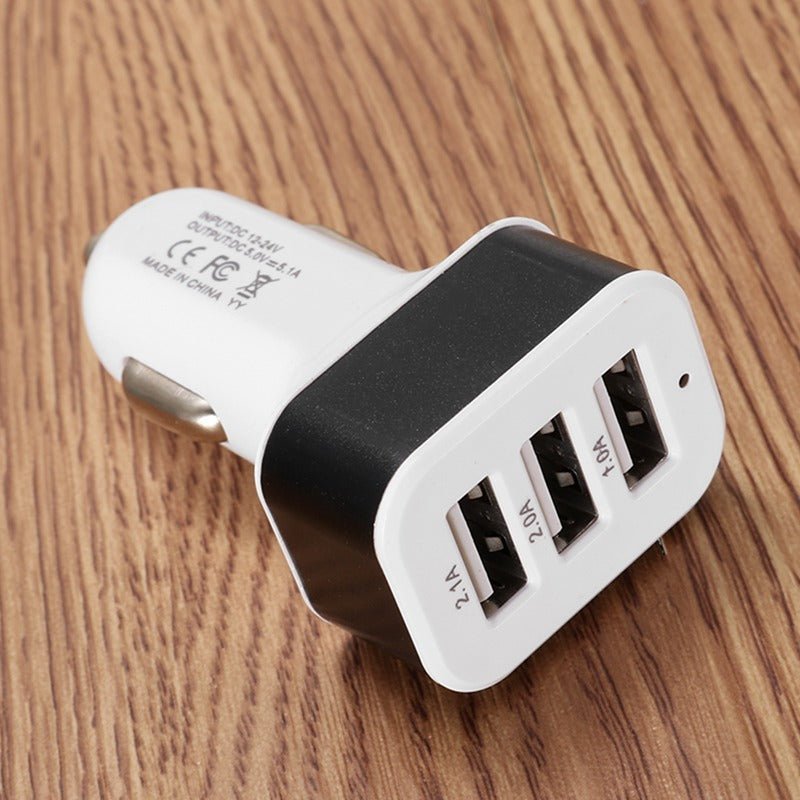 3USB Billaddare i Aluminium 2A – Hög Effekt, Universell Snabbladdare