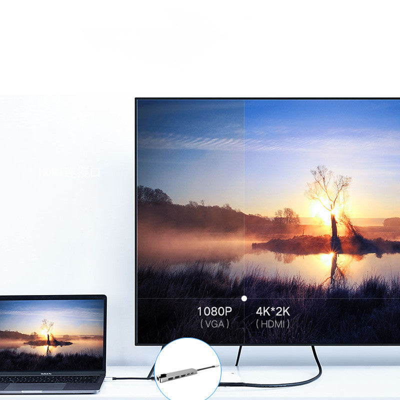 USB-C Hub till HDMI – Dockningsstation för Laptop (4K HDMI, Grå, 15 cm)