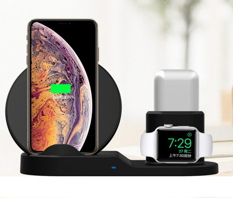 3-i-1 Trådlös Laddare – Kompatibel med Apple iPhone, Watch och AirPods