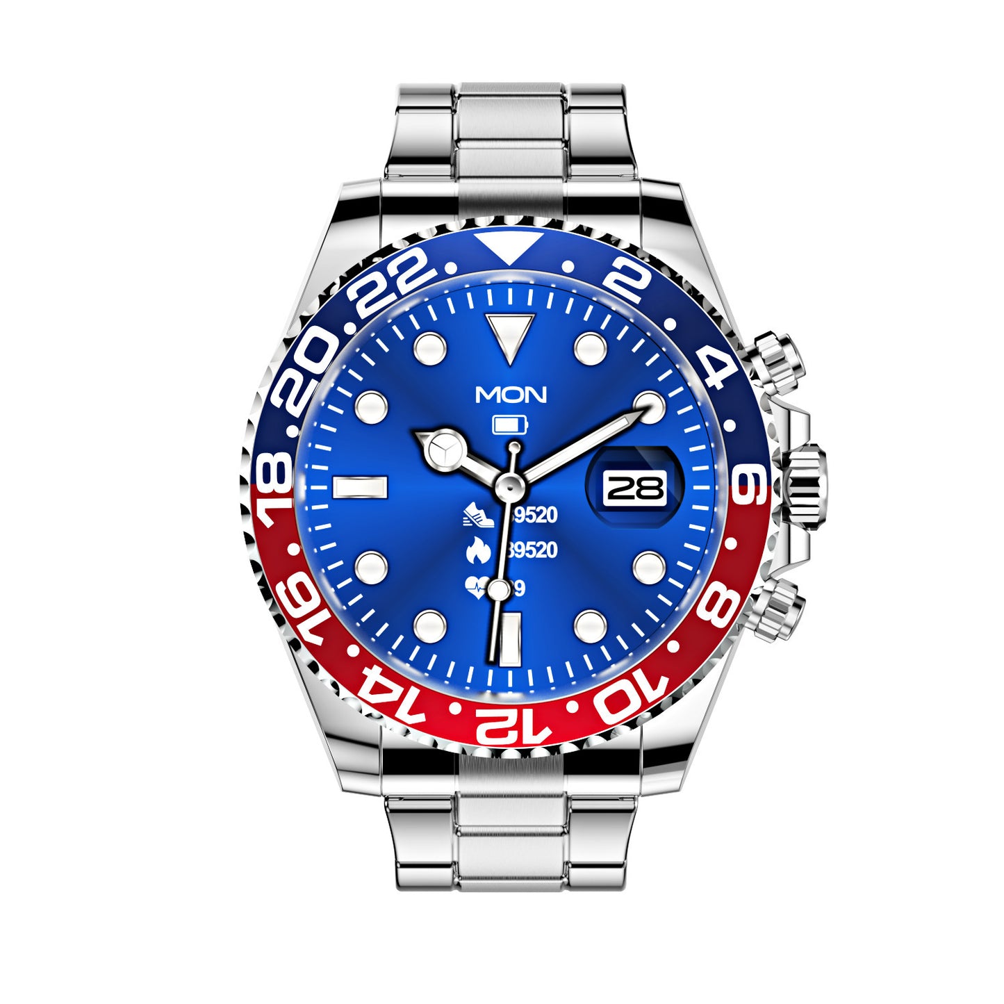 Stainless Steel Smartwatch – Elegant klocka med hälso- och aktivitetsfunktioner