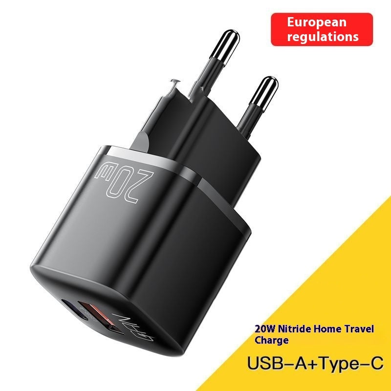 PD20W Gallium Nitride Snabbladdare – Kompakt GaN Reseladdare med Dual-Port USB-A & USB-C