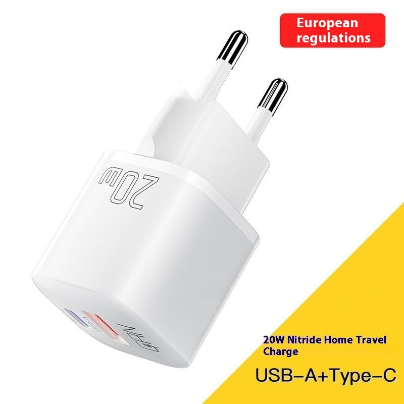 PD20W Gallium Nitride Snabbladdare – Kompakt GaN Reseladdare med Dual-Port USB-A & USB-C