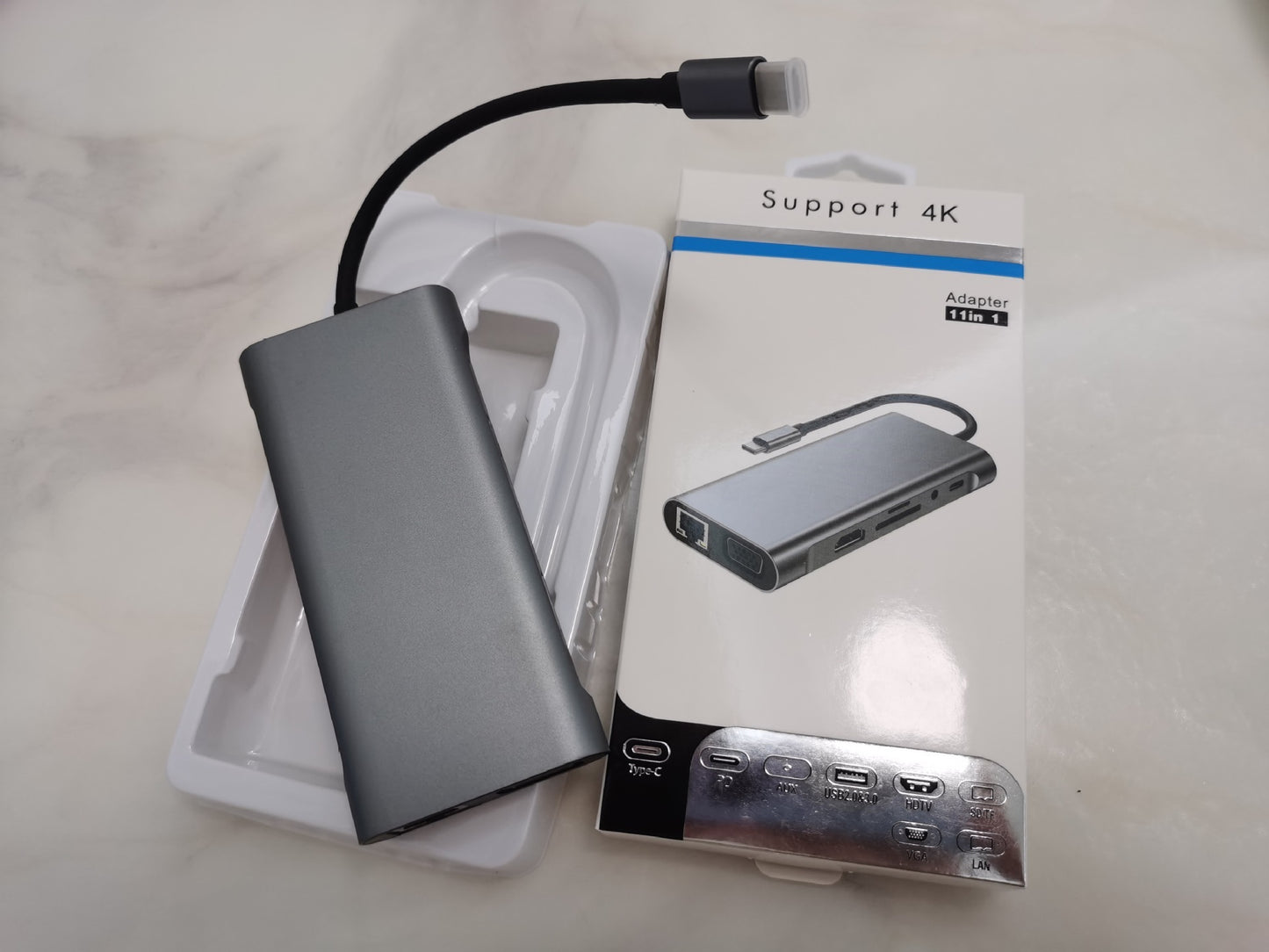 USB-C Dockningsstation 11-i-1 – HDMI, VGA, Ethernet, Ljud, SD/TF, USB 3.0