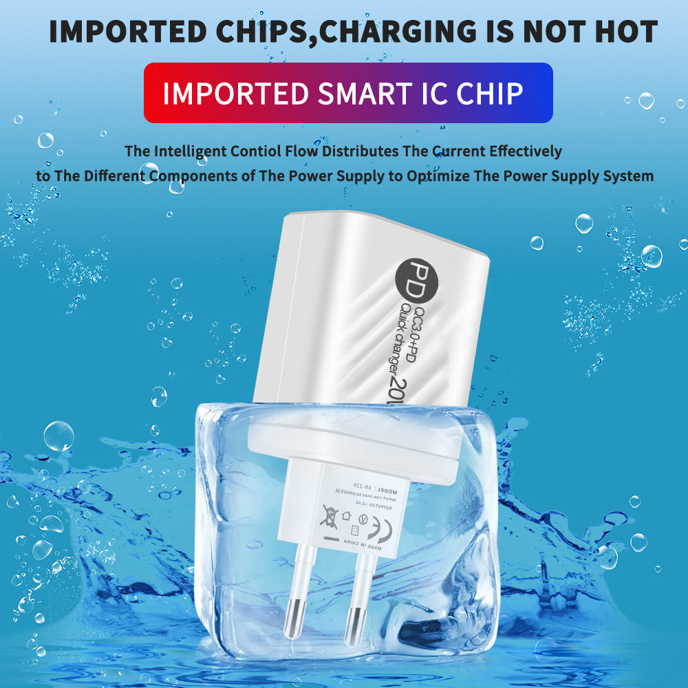 Dual USB-C Mobil­laddare – 2.4A Snabbladdare med flera kontaktstandarder