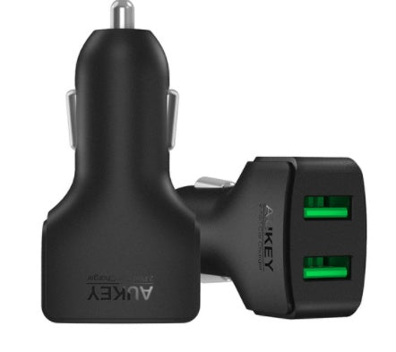 AUKEY Universal Mini Billaddare 24W – 2x USB Snabbladdning