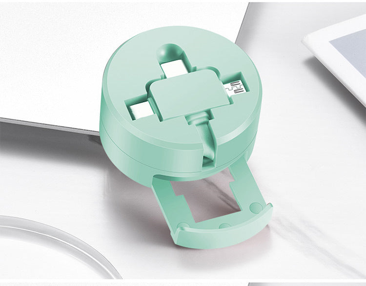 3-i-1 Utdragbar USB-datakabel – Snabbladdning för iPhone, Android och Type-C