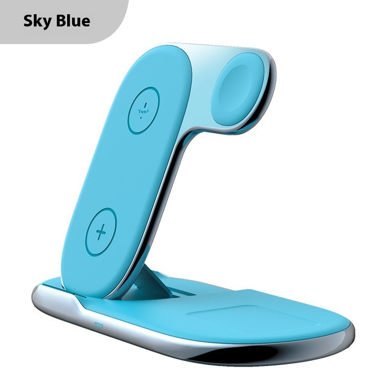 Hopfällbar 3-i-1 Magnetisk Trådlös Snabbladdare