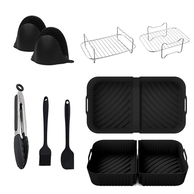 Värmetåligt Airfryer Tillbehör – Silikonform och Bakinsats i Rostfritt Stål