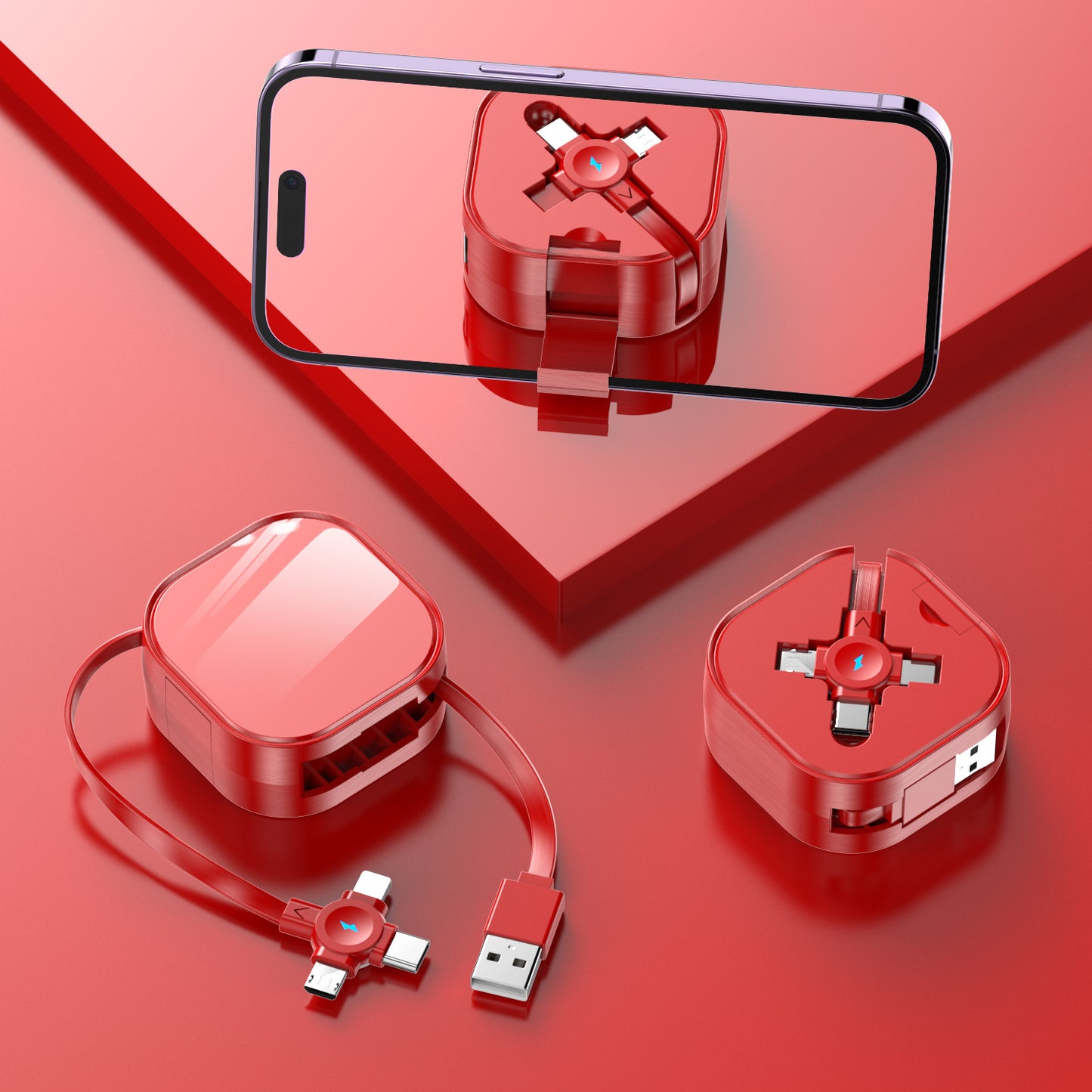 3-i-1 Laddkabel – USB-C, Lightning & Mini USB