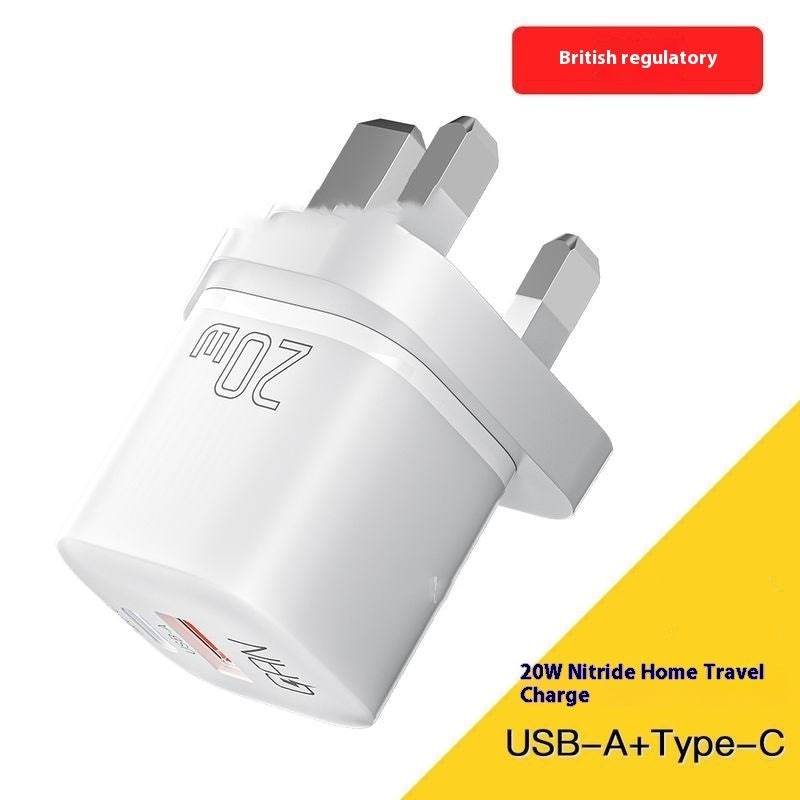 PD20W Gallium Nitride Snabbladdare – Kompakt GaN Reseladdare med Dual-Port USB-A & USB-C