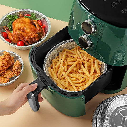 Rund Aluminiumform för Airfryer – Engångsform i Flera Storlekar