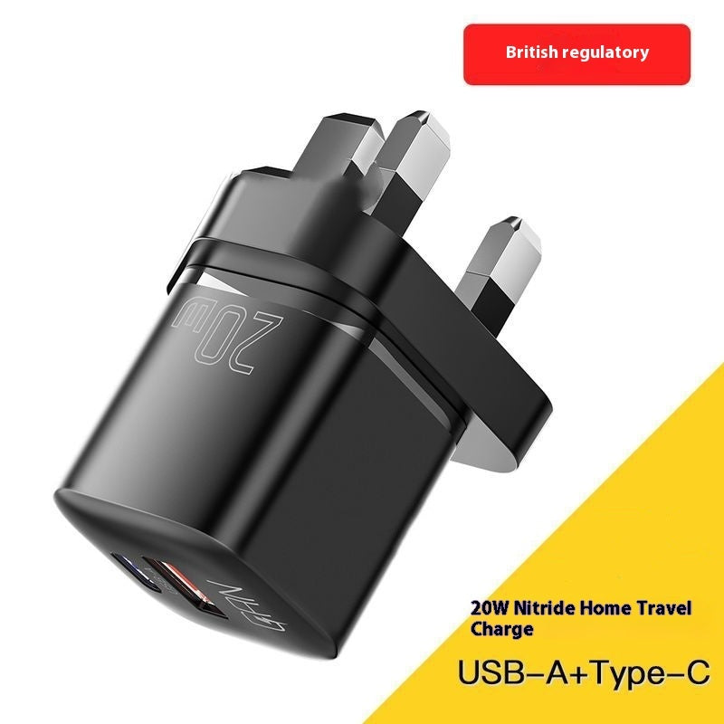 PD20W Gallium Nitride Snabbladdare – Kompakt GaN Reseladdare med Dual-Port USB-A & USB-C