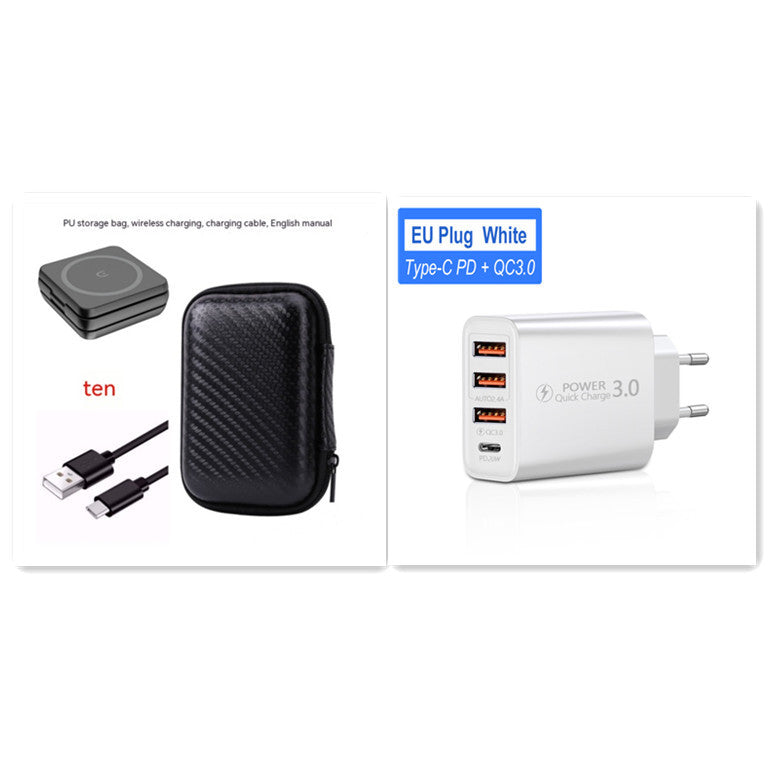 Vikbar 3-i-1 Trådlös Laddare med Magnetisk Fästning – Snabbladdare för Mobil, Klocka och Hörlurar