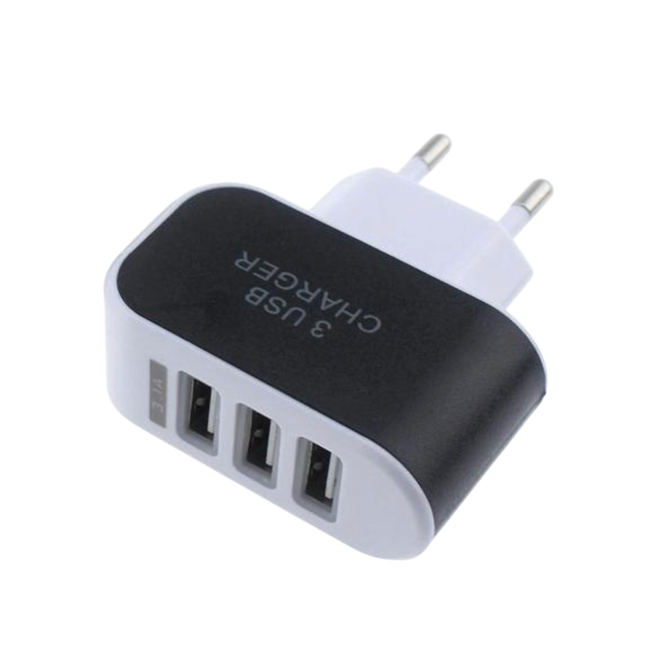 3-Port USB Väggladdare 3.1A – Snabbladdare för Mobil och Surfplatta